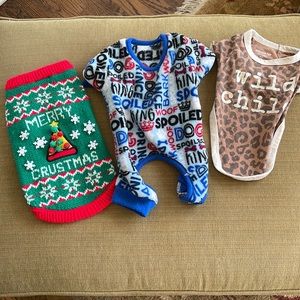 3 Puppy Onesies: Preloved condition